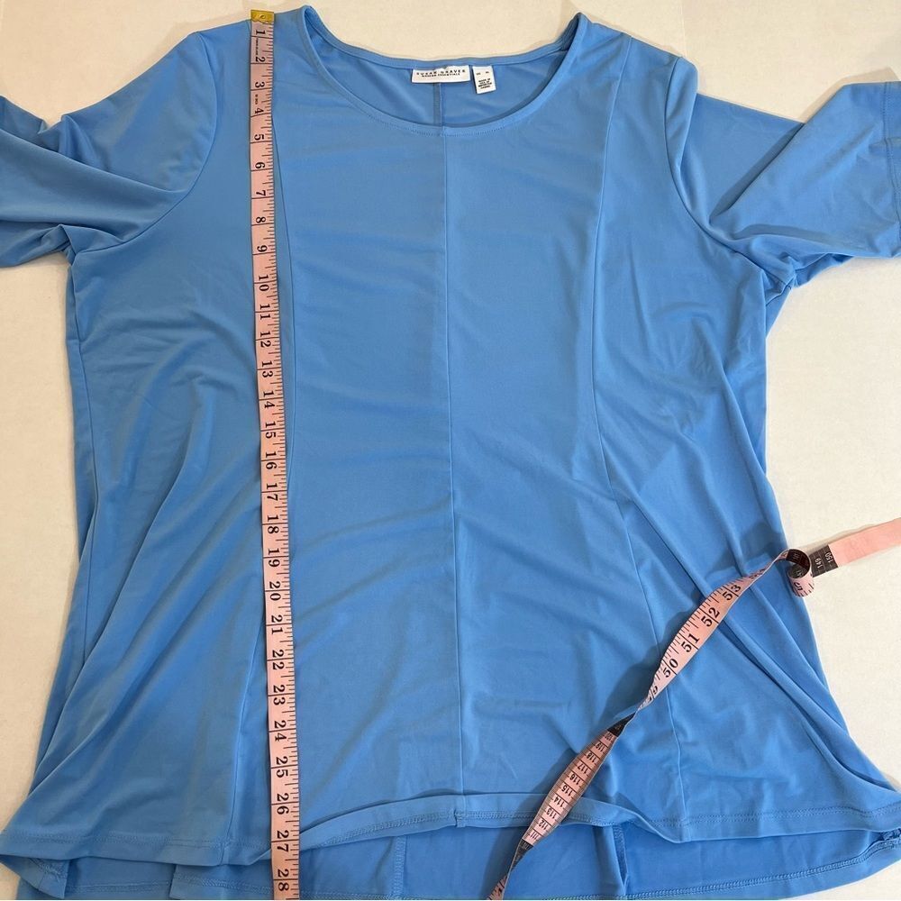 NWOT Susan Graver Liquid Knit Fit and Flare Top in Coast Azure | Size XL - Picture 8 of 8